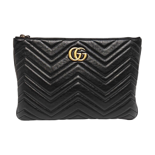 Authenticated pre-owned  GG Marmont Calfskin Black - Clutch at Looply