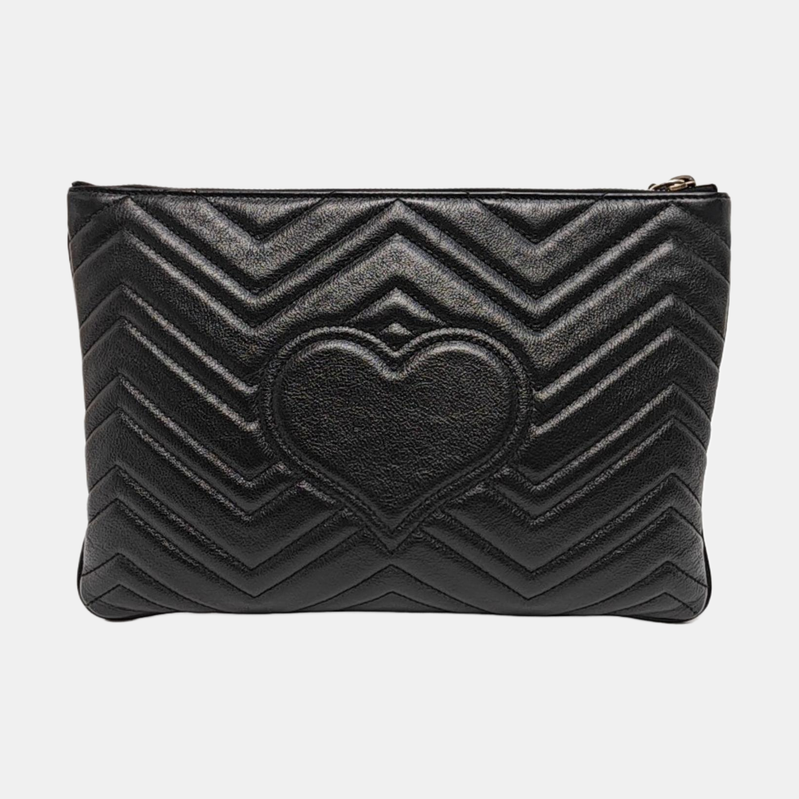 Authenticated pre-owned  GG Marmont Calfskin Black - Clutch at Looply