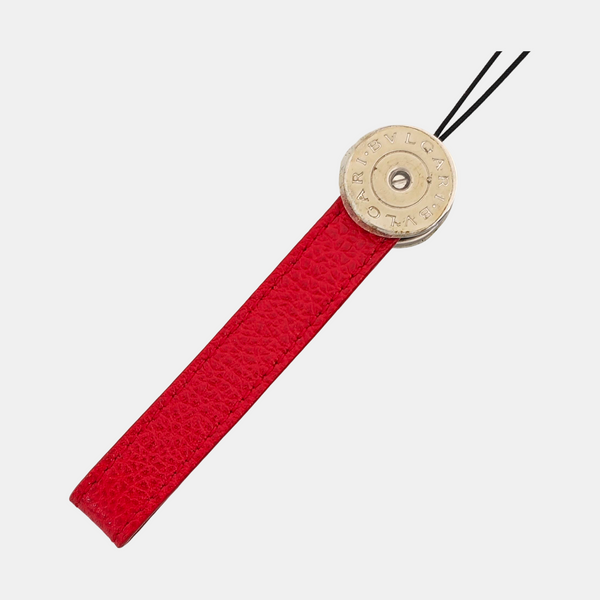 Leather Bag Charm Red