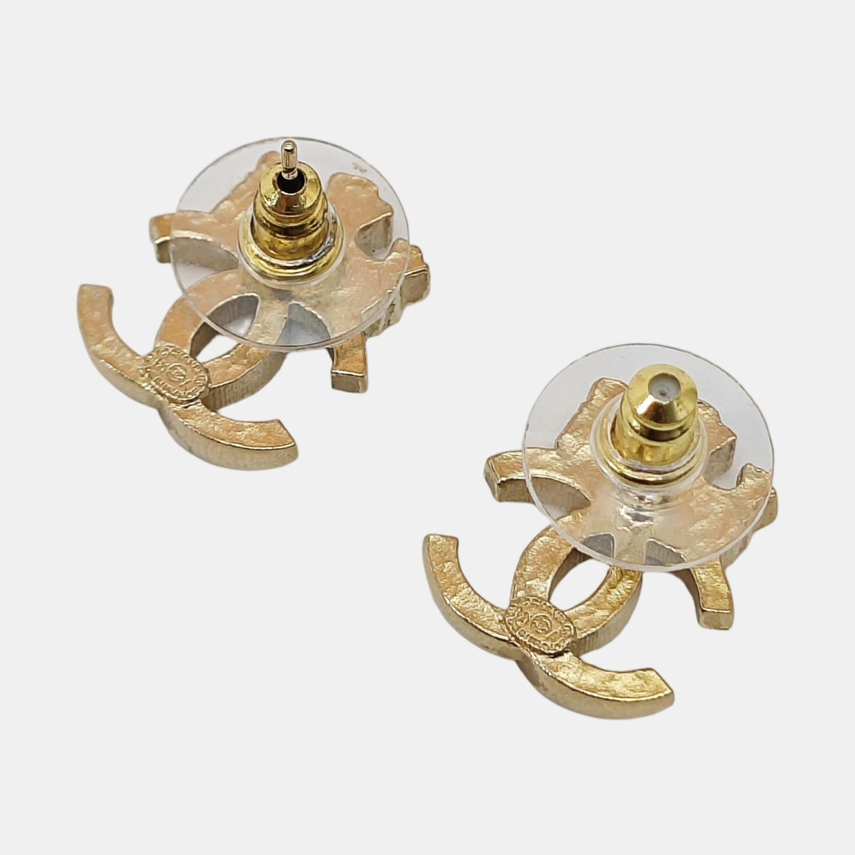 Authenticated pre-owned  CC Stud Earrings Metal Synthetic Diamond Clear Earring - Earrings at Looply