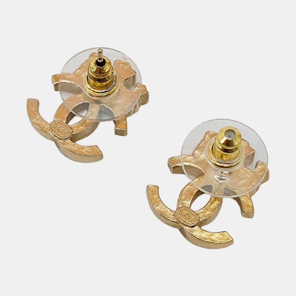 Authenticated pre-owned  CC Stud Earrings Metal Synthetic Diamond Clear Earring - Earrings at Looply
