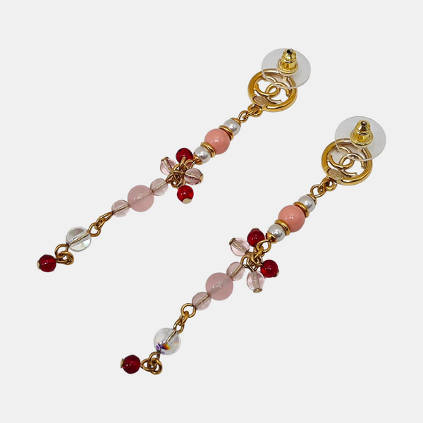Authenticated pre-owned  CC Large Pendant Stud Gold-tone Metal Gold Earring - Earrings at Looply