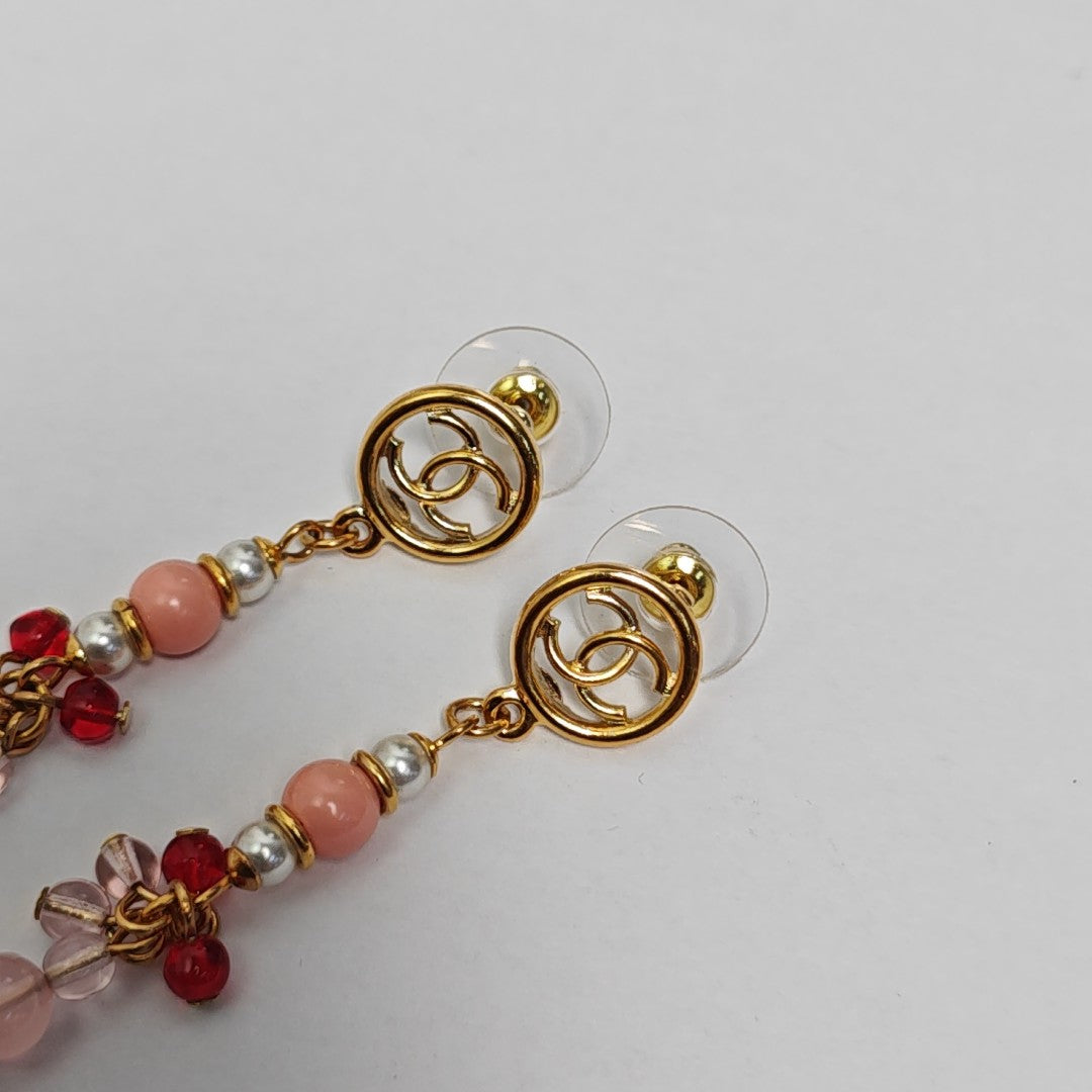 Authenticated pre-owned  CC Large Pendant Stud Gold-tone Metal Gold Earring - Earrings at Looply