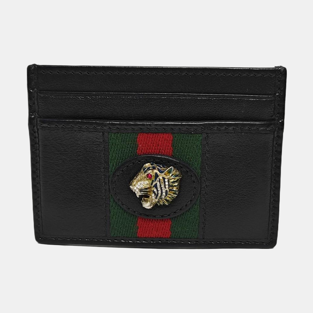 Authenticated pre-owned  Rajah Leather Black Card Holder - Card Holder at Looply