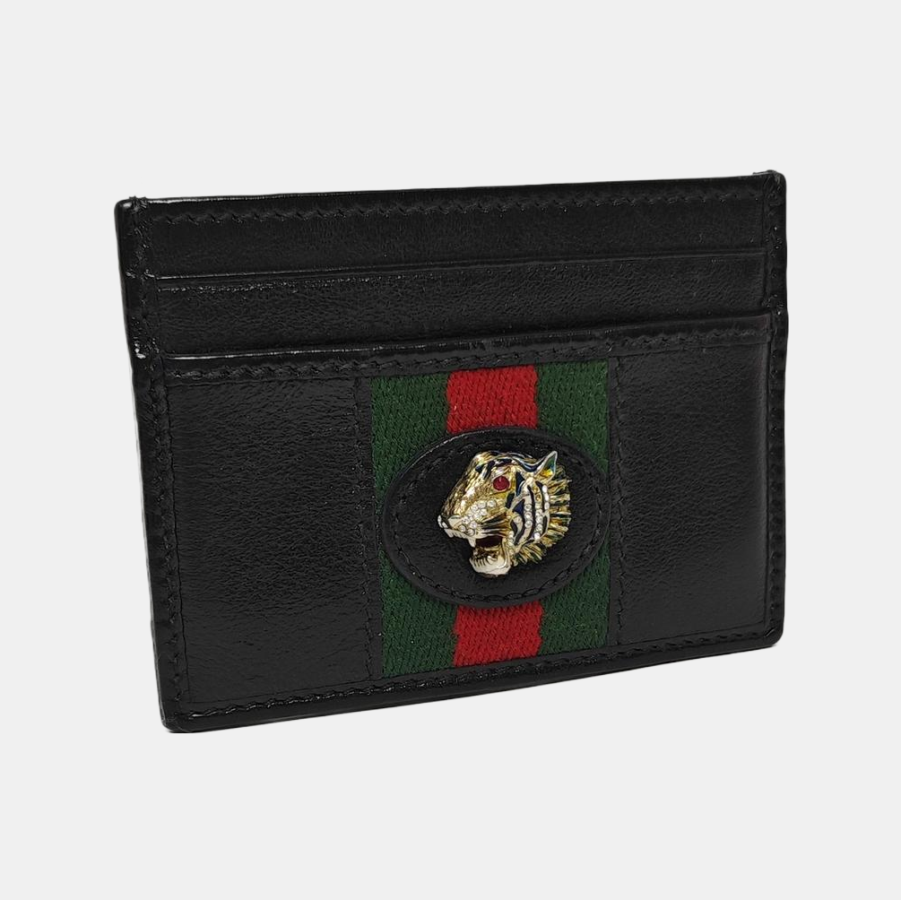 Authenticated pre-owned  Rajah Leather Black Card Holder - Card Holder at Looply