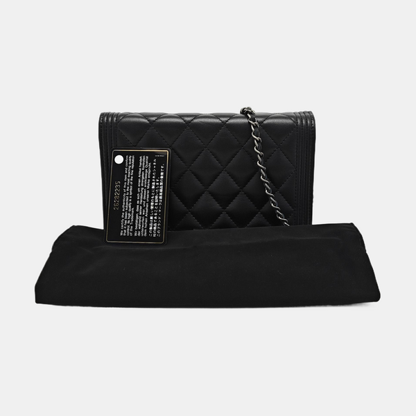 Authenticated pre-owned  Boy Chanel WOC Quilted Calfskin Black - Shoulder Bag at Looply