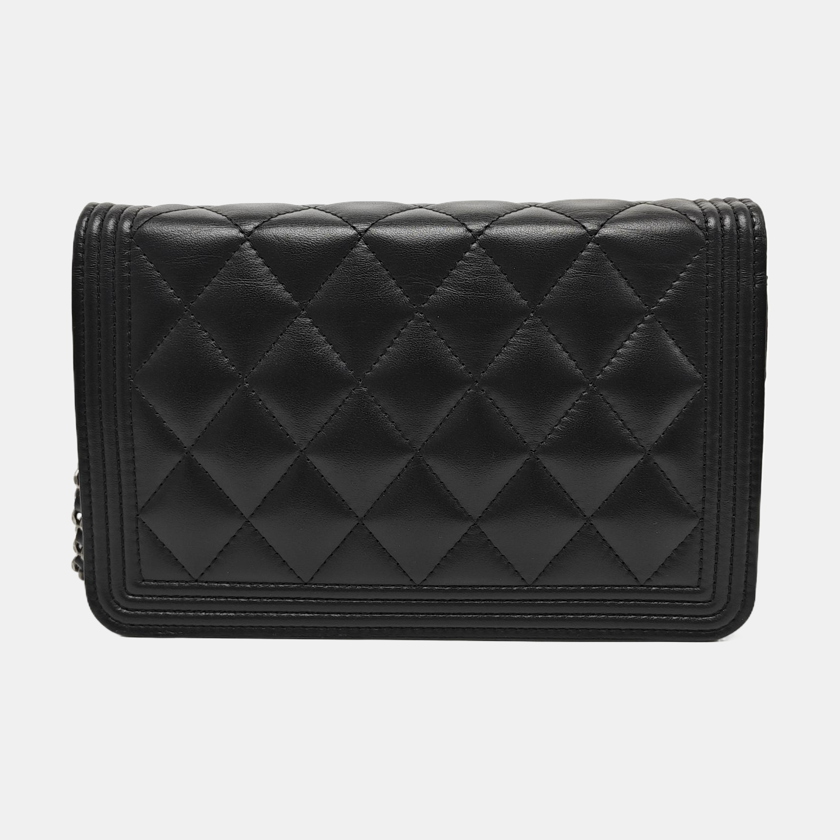 Authenticated pre-owned  Boy Chanel WOC Quilted Calfskin Black - Shoulder Bag at Looply