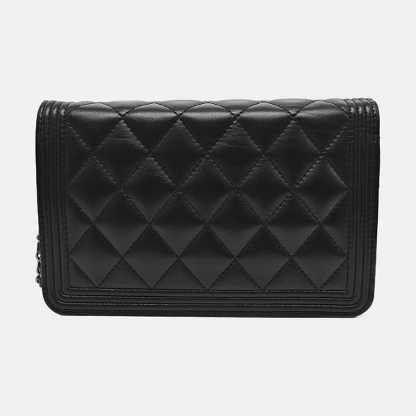 Authenticated pre-owned  Boy Chanel WOC Quilted Calfskin Black - Shoulder Bag at Looply