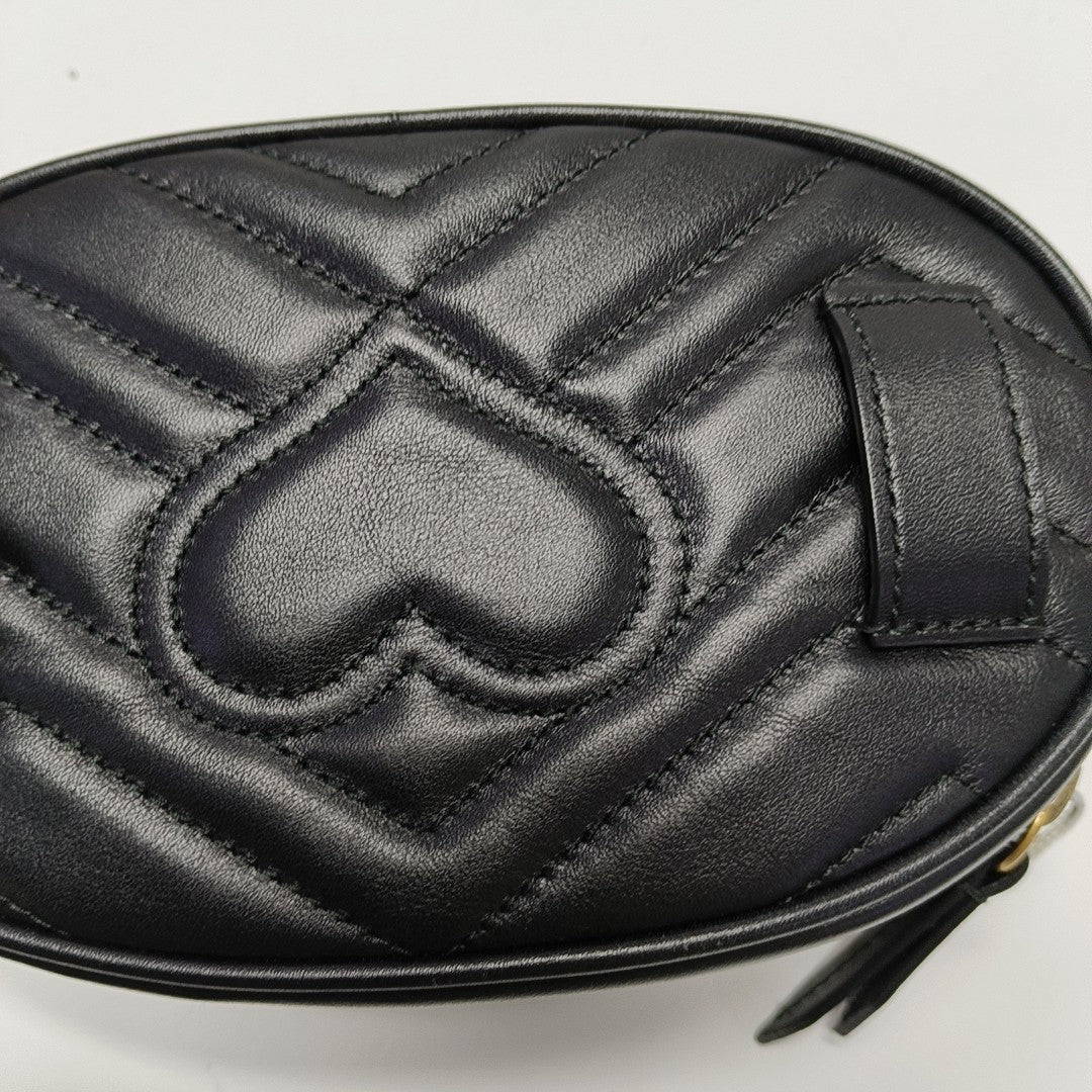 Authenticated pre-owned  GG Marmont Calfskin Black - Belt Bag at Looply