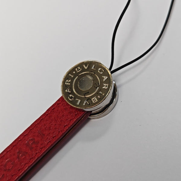 Leather Bag Charm Red