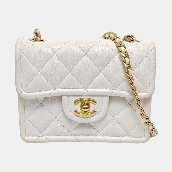 Quilted Grained Calfskin White