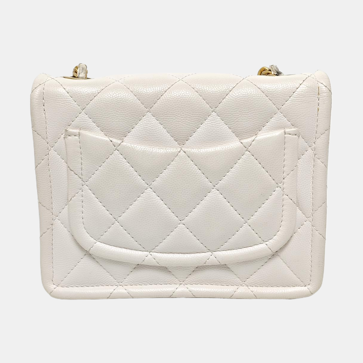 Quilted Grained Calfskin White