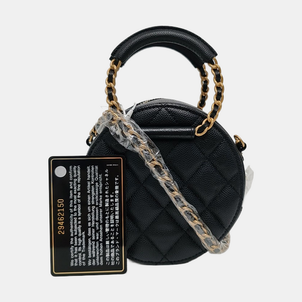 Quilted Grained Calfskin Black
