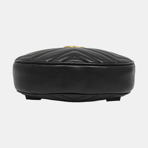 Authenticated pre-owned  GG Marmont Calfskin Black - Belt Bag at Looply