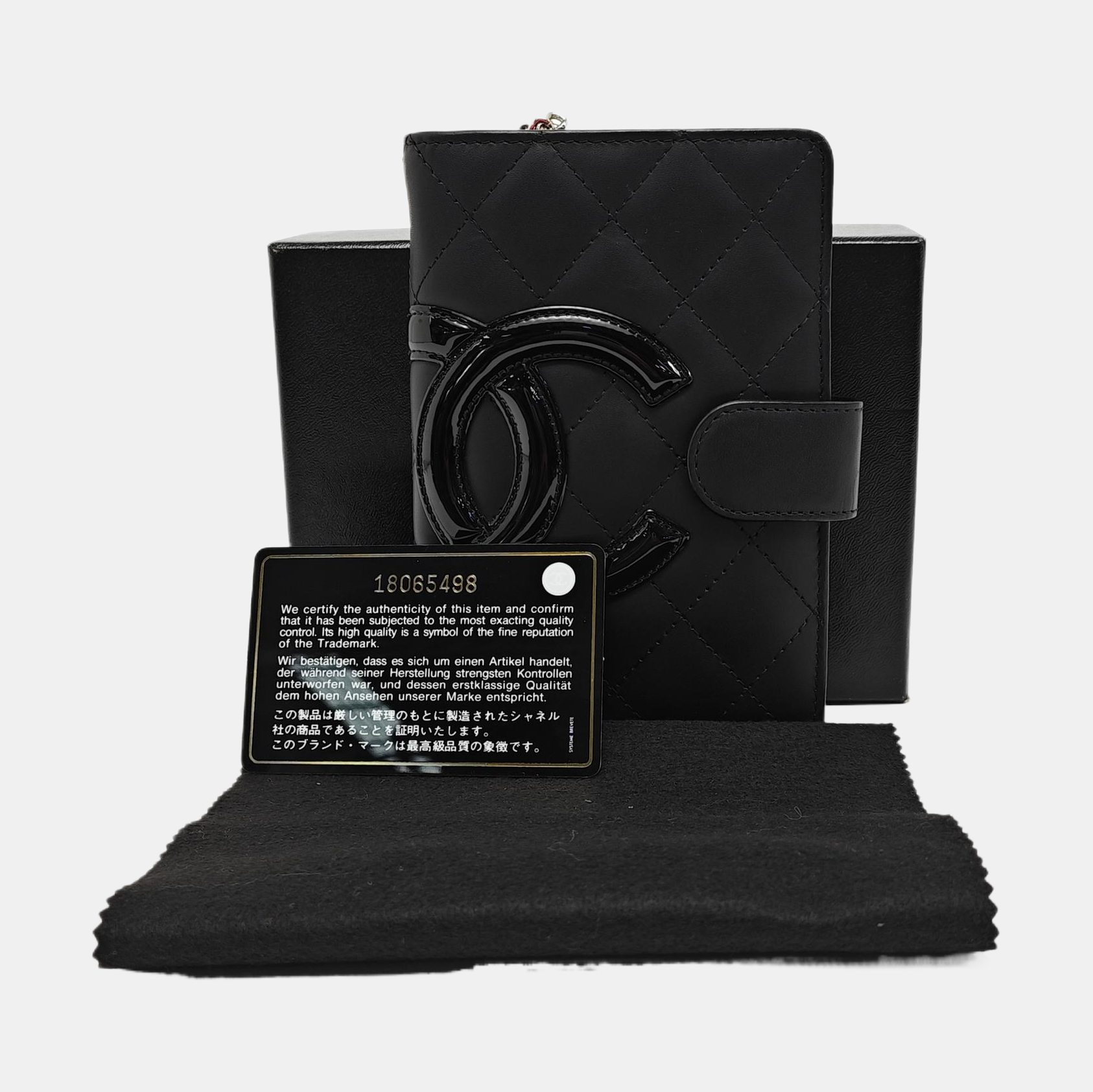 Authenticated pre-owned  Cambon Quilted Calfskin Black Wallet - Wallet at Looply