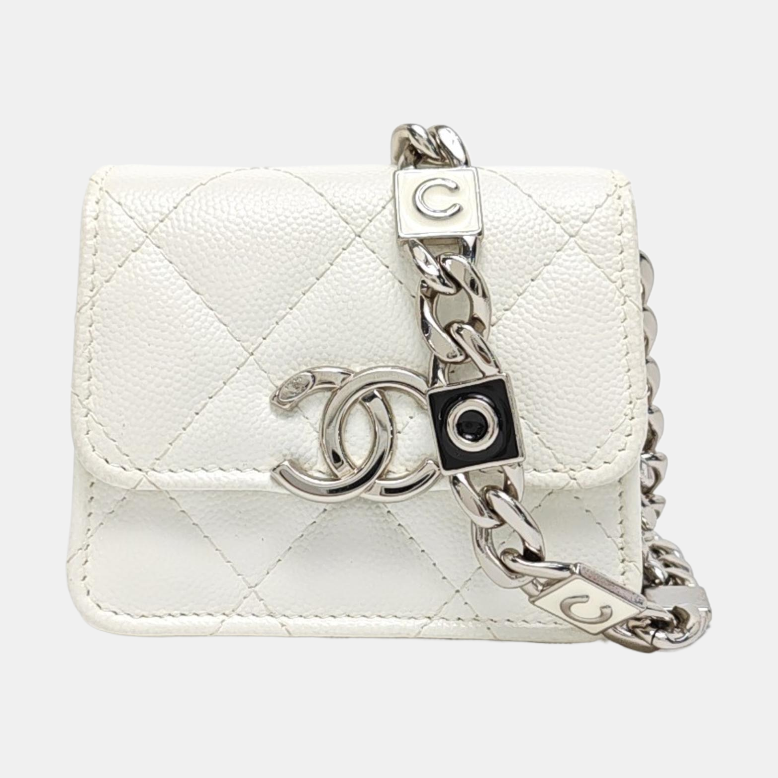 Quilted Grained Calfskin White