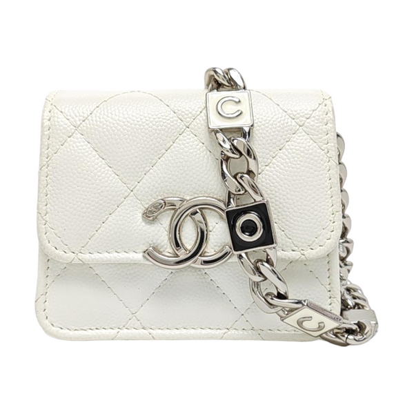 Quilted Grained Calfskin White