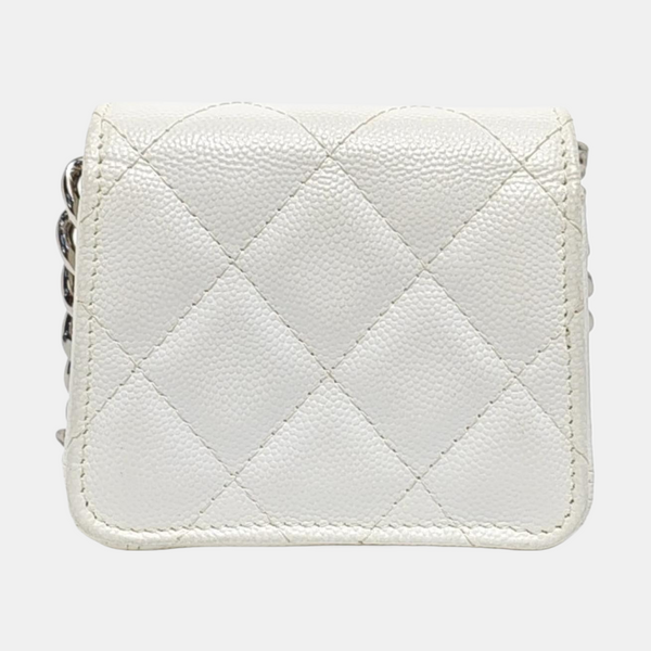 Quilted Grained Calfskin White