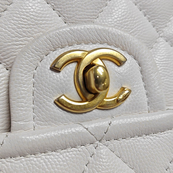 Quilted Grained Calfskin White