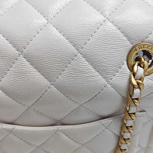 Quilted Grained Calfskin White
