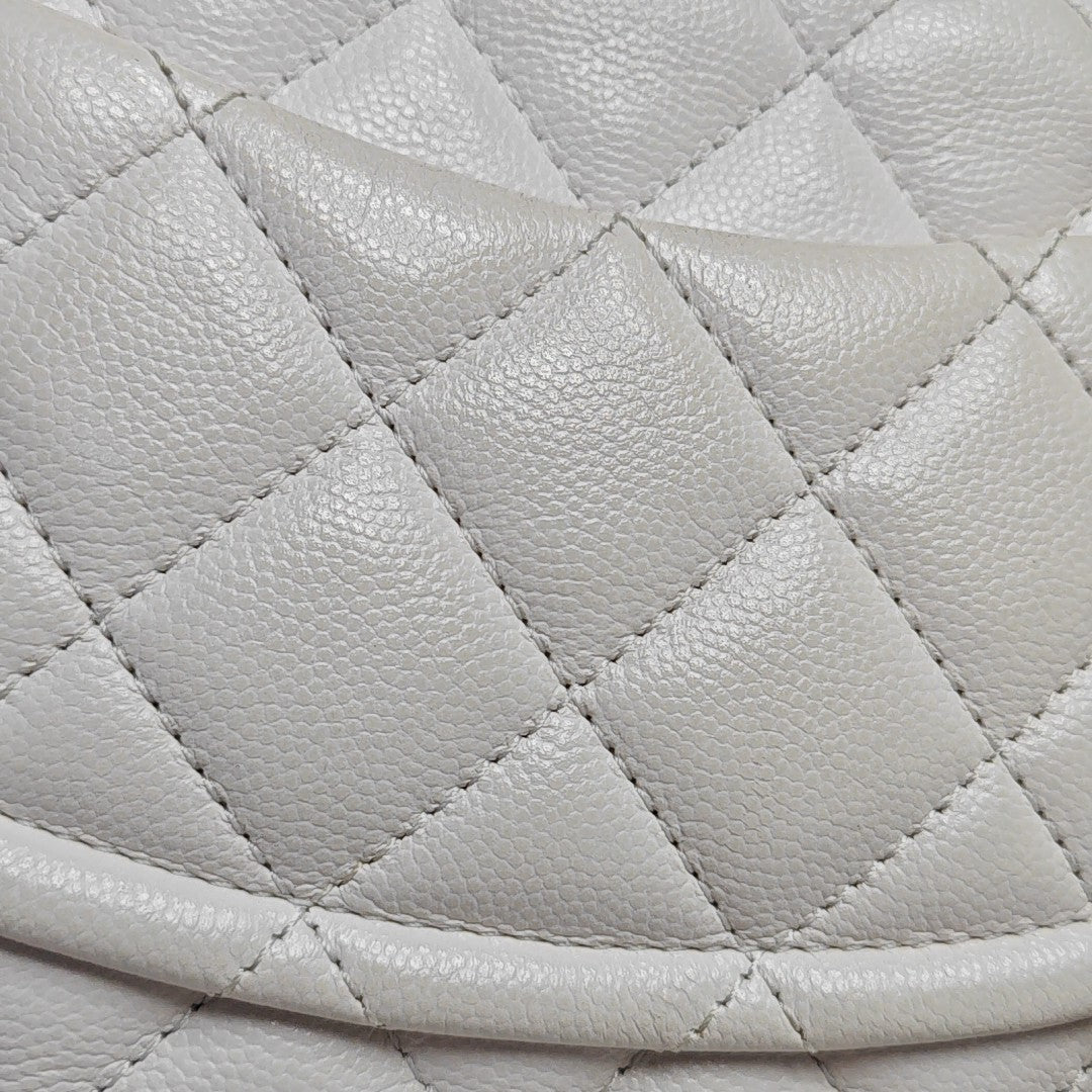 Quilted Grained Calfskin White