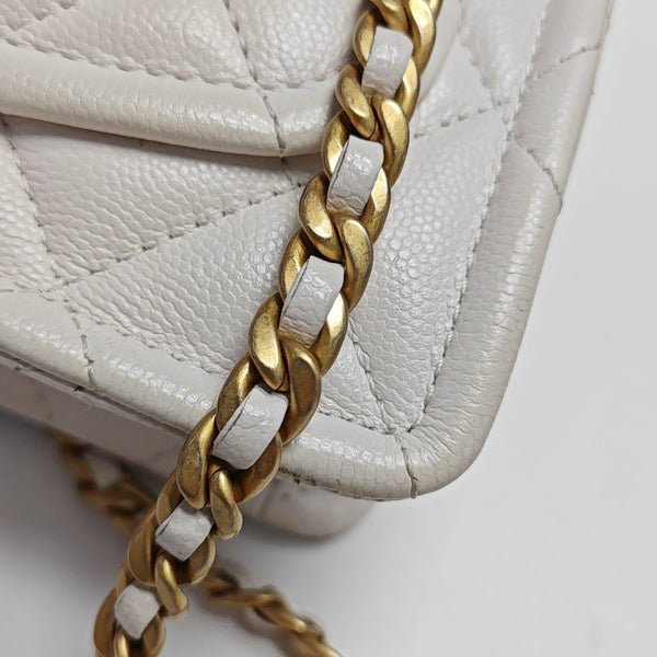 Quilted Grained Calfskin White