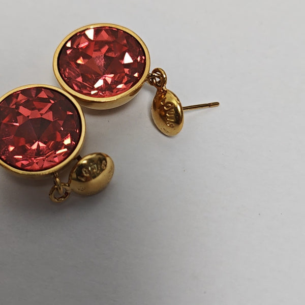 Authenticated pre-owned  Red-tone Metal Synthetic Crystal Red Earring - Earrings at Looply