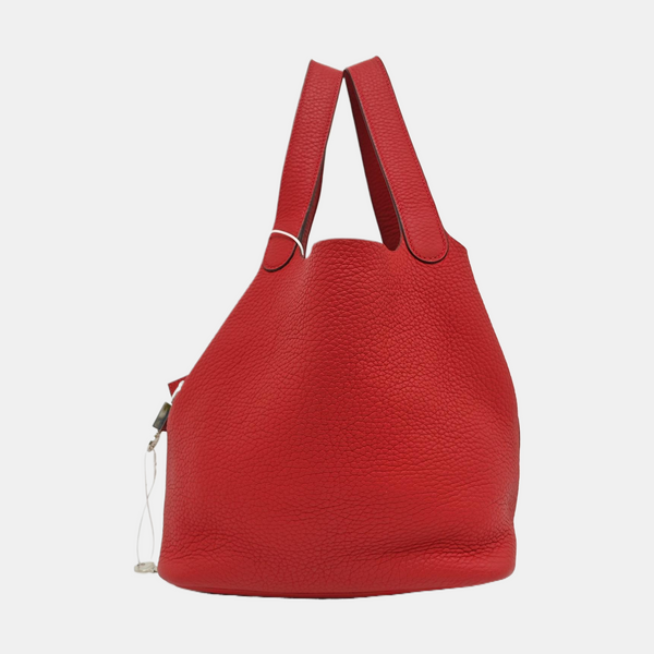 Authenticated pre-owned  Picotin Lock 22 Clemence Red - Top Handle Bag at Looply