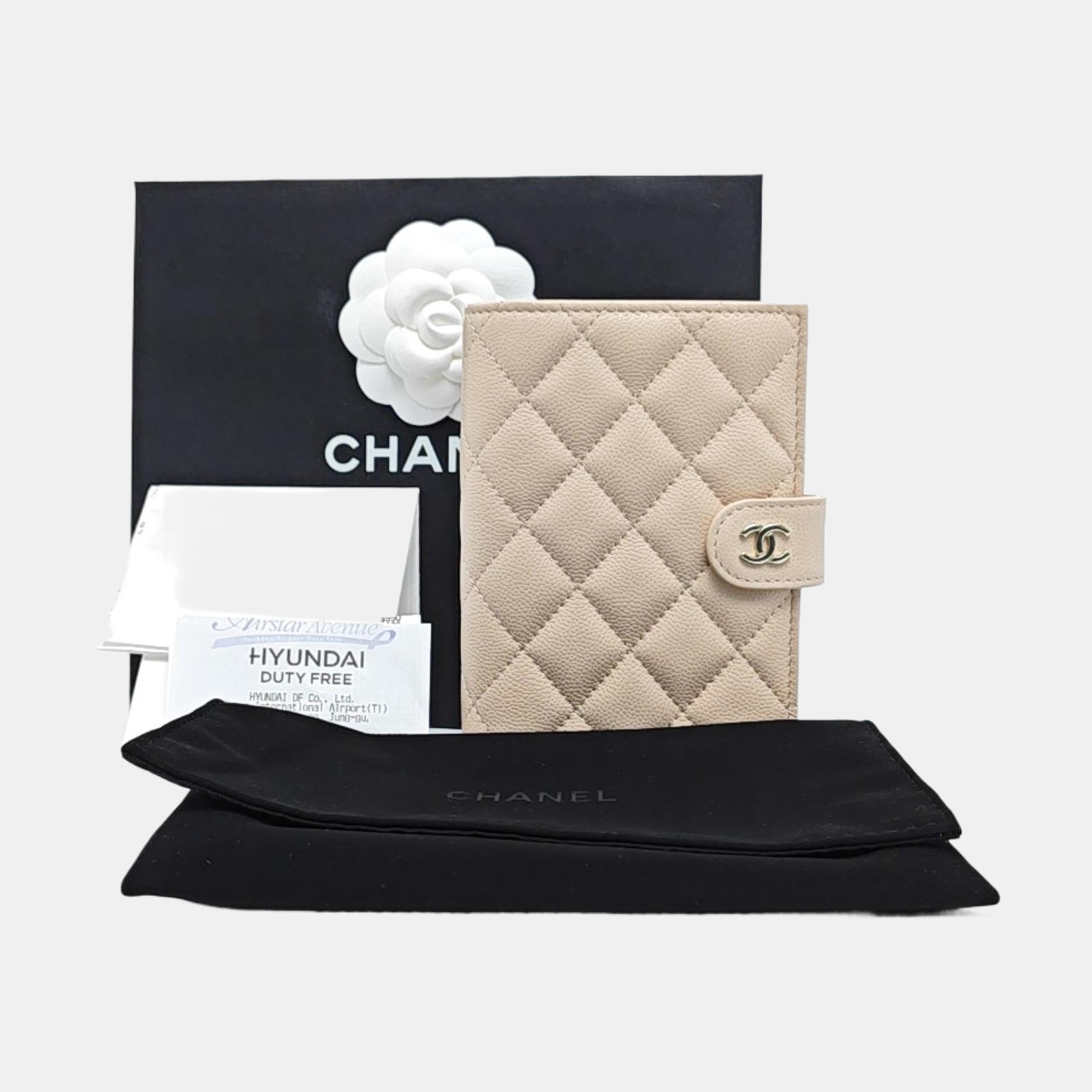Quilted Grained Calfskin Wallet Pink