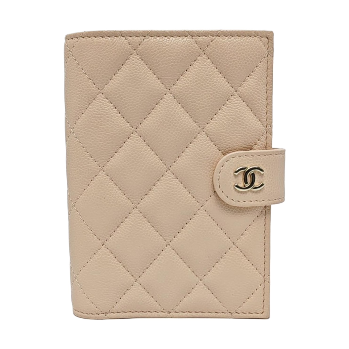 Quilted Grained Calfskin Wallet Pink
