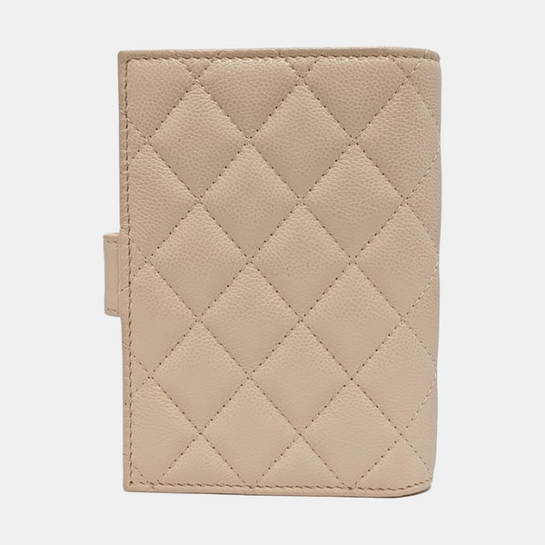 Quilted Grained Calfskin Wallet Pink