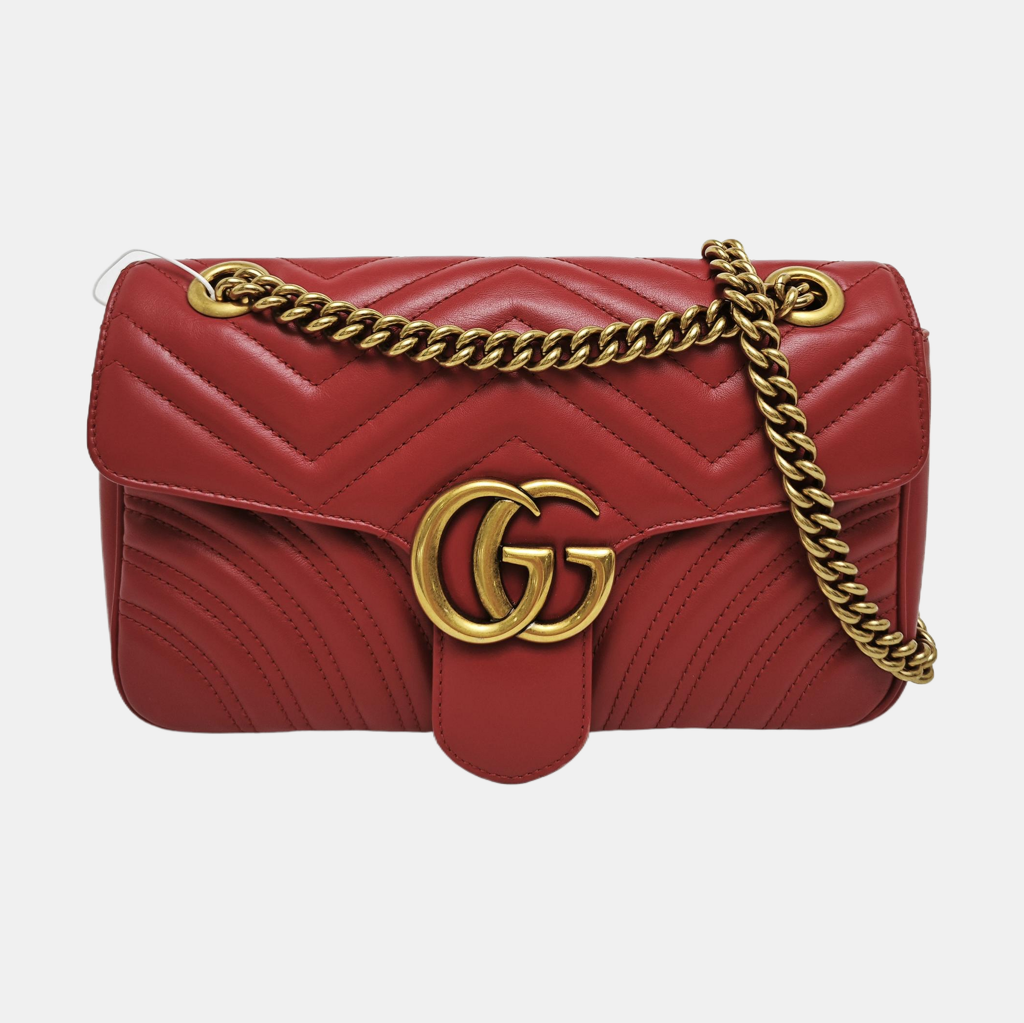 Authenticated pre-owned  GG Marmont Medium Calfskin Red - Shoulder Bag at Looply