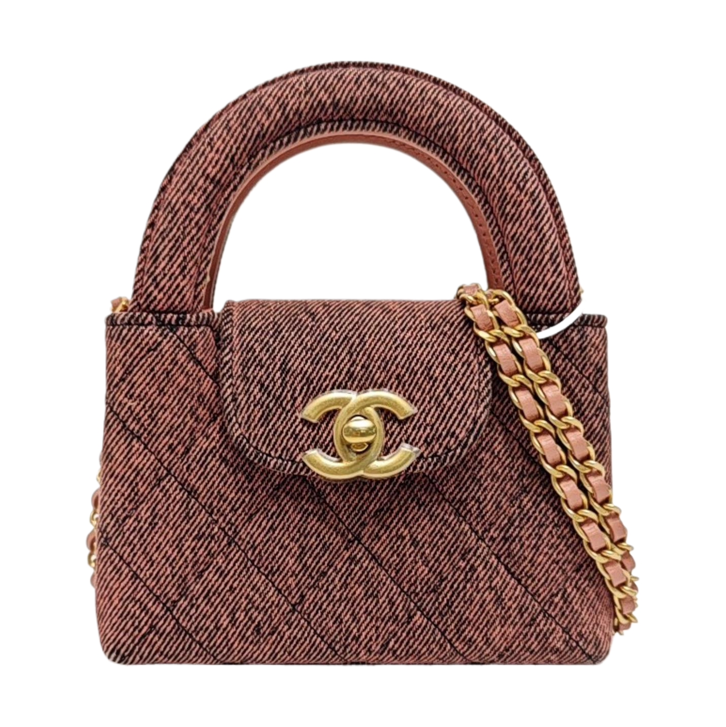 Authenticated pre-owned  Kelly Quilted Denim Pink - Shoulder Bag at Looply