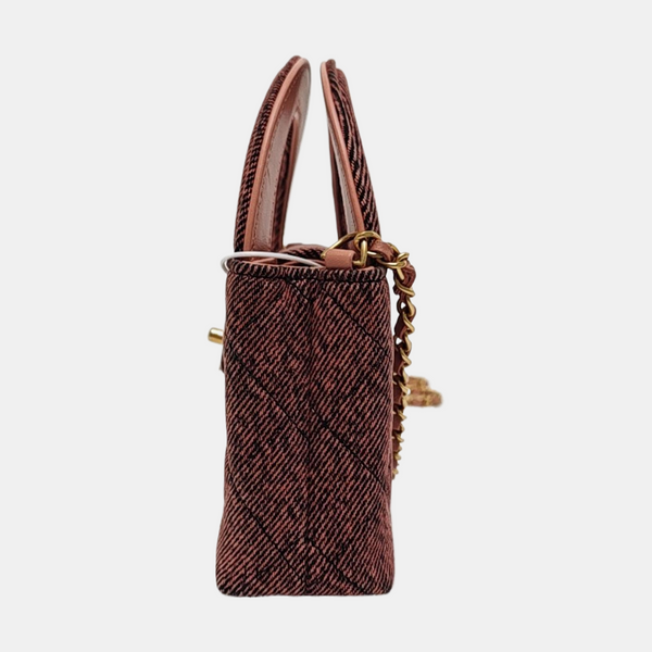 Authenticated pre-owned  Kelly Quilted Denim Pink - Shoulder Bag at Looply