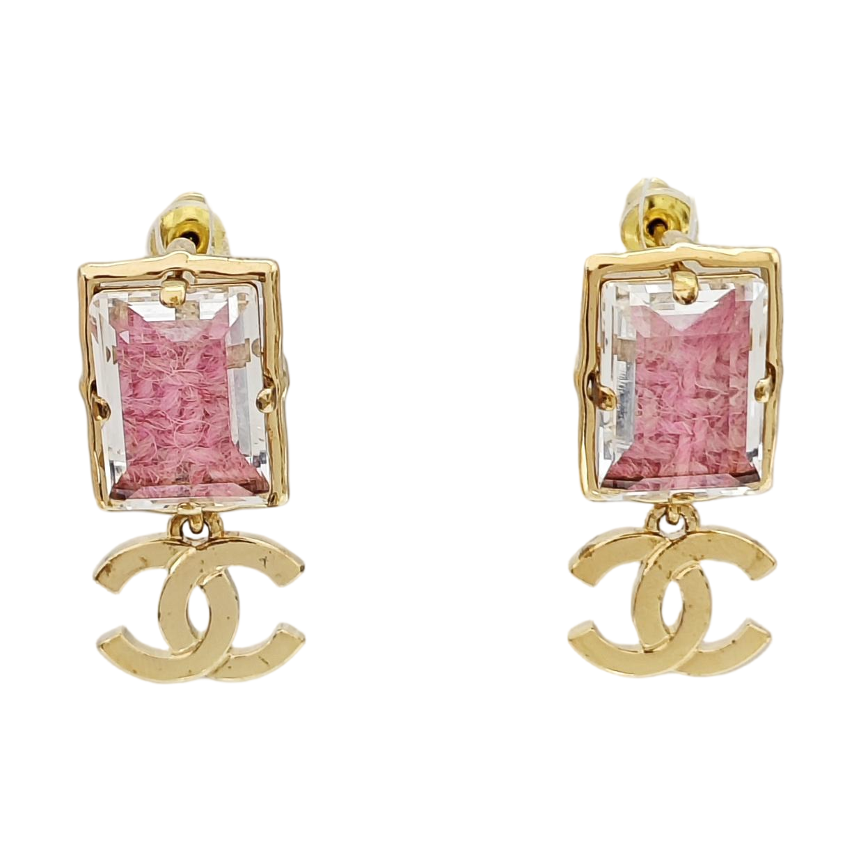 Authenticated pre-owned  Metal Synthetic Crystal Pink Earring - Earrings at Looply