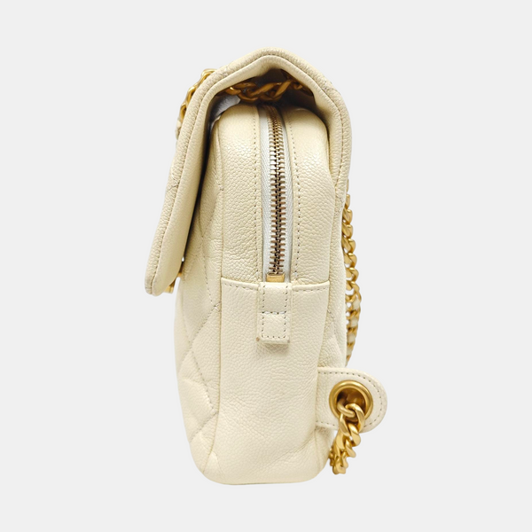 Quilted Grained Calfskin White