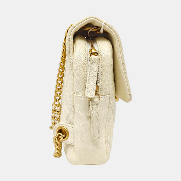 Quilted Grained Calfskin White