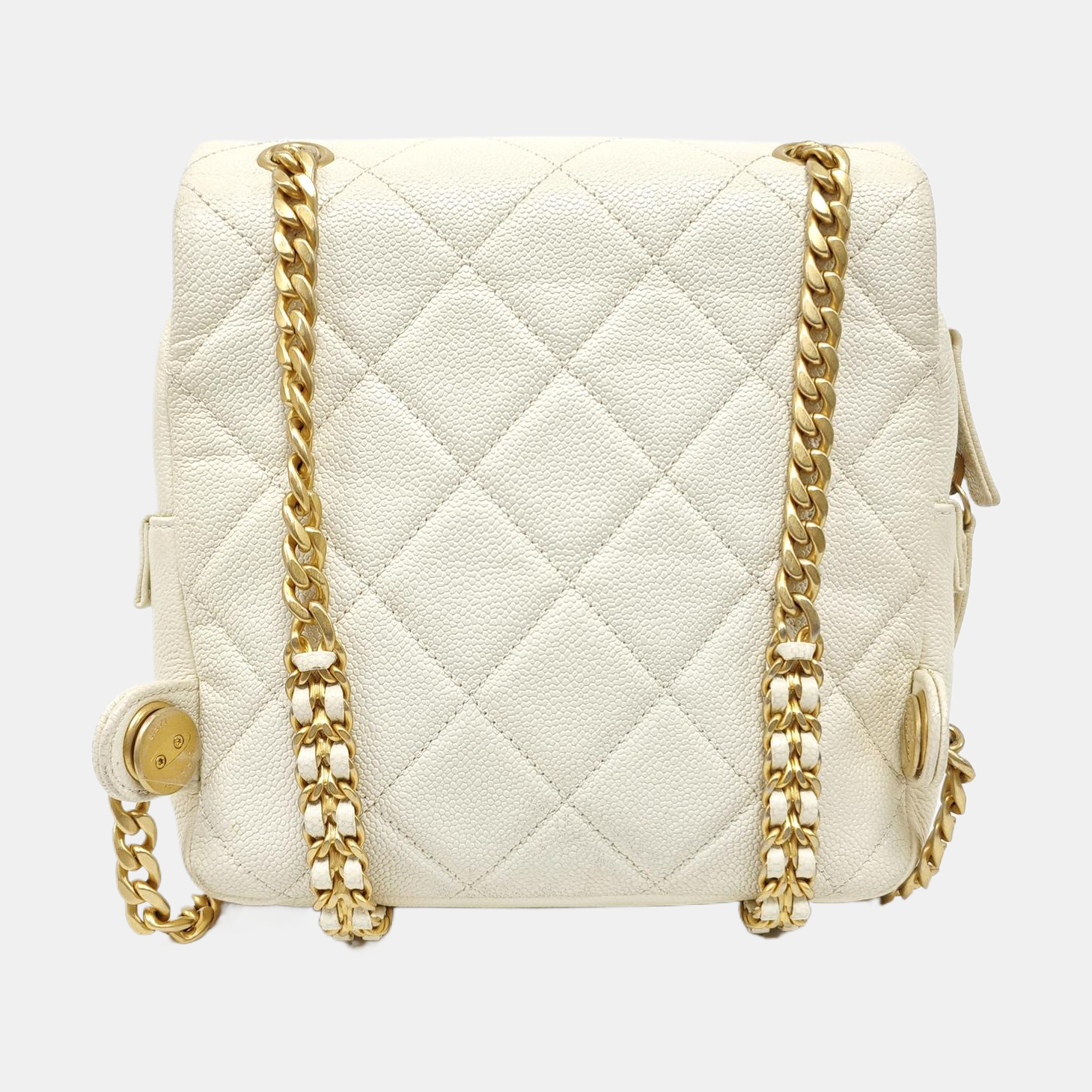 Quilted Grained Calfskin White