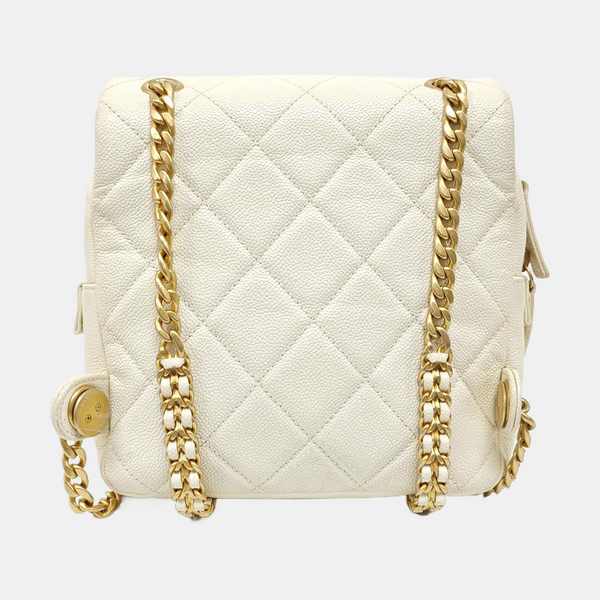 Quilted Grained Calfskin White