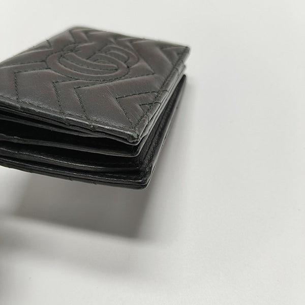 Authenticated pre-owned  GG Marmont Calfskin Black Card Holder - Card Holder at Looply