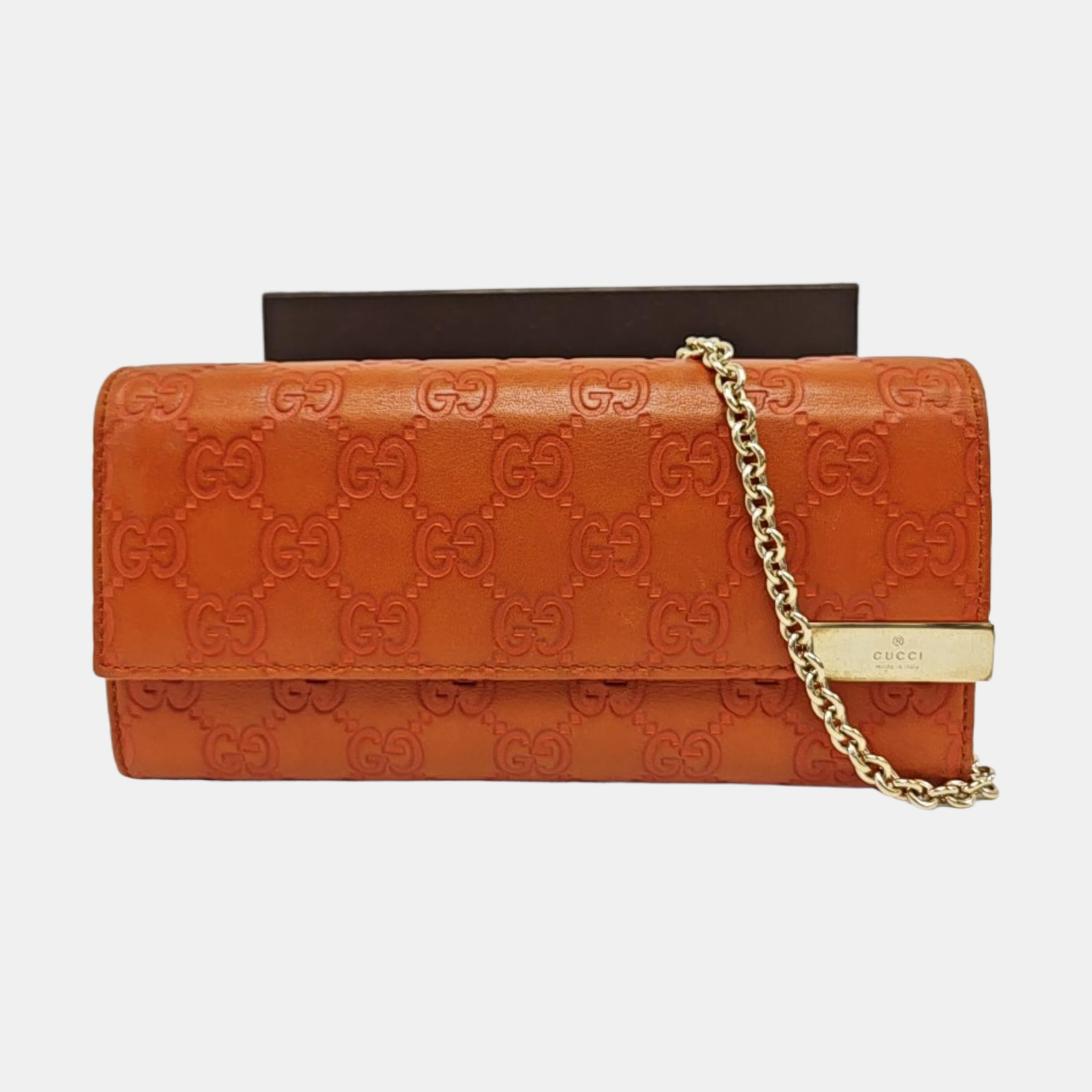 Authenticated pre-owned  Microguccissima Monogram Calfskin Brown - Top Handle Bag at Looply