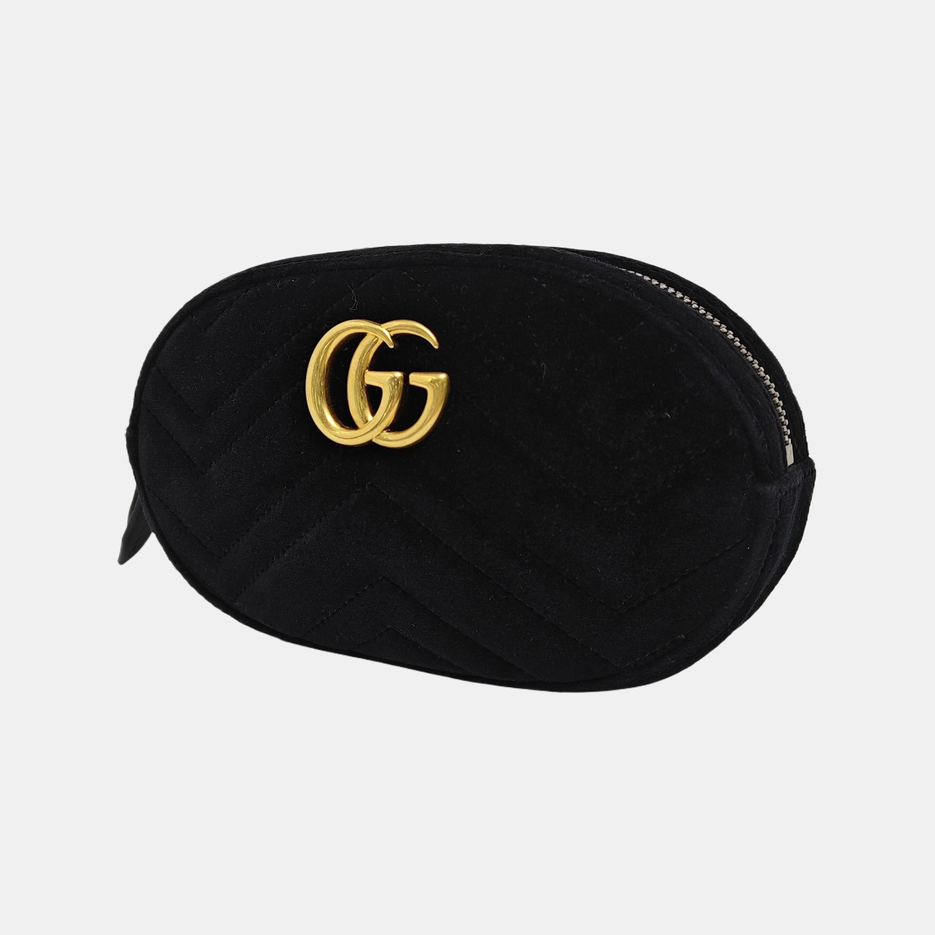 Authenticated pre-owned  GG Marmont Velvet Black - Belt Bag at Looply