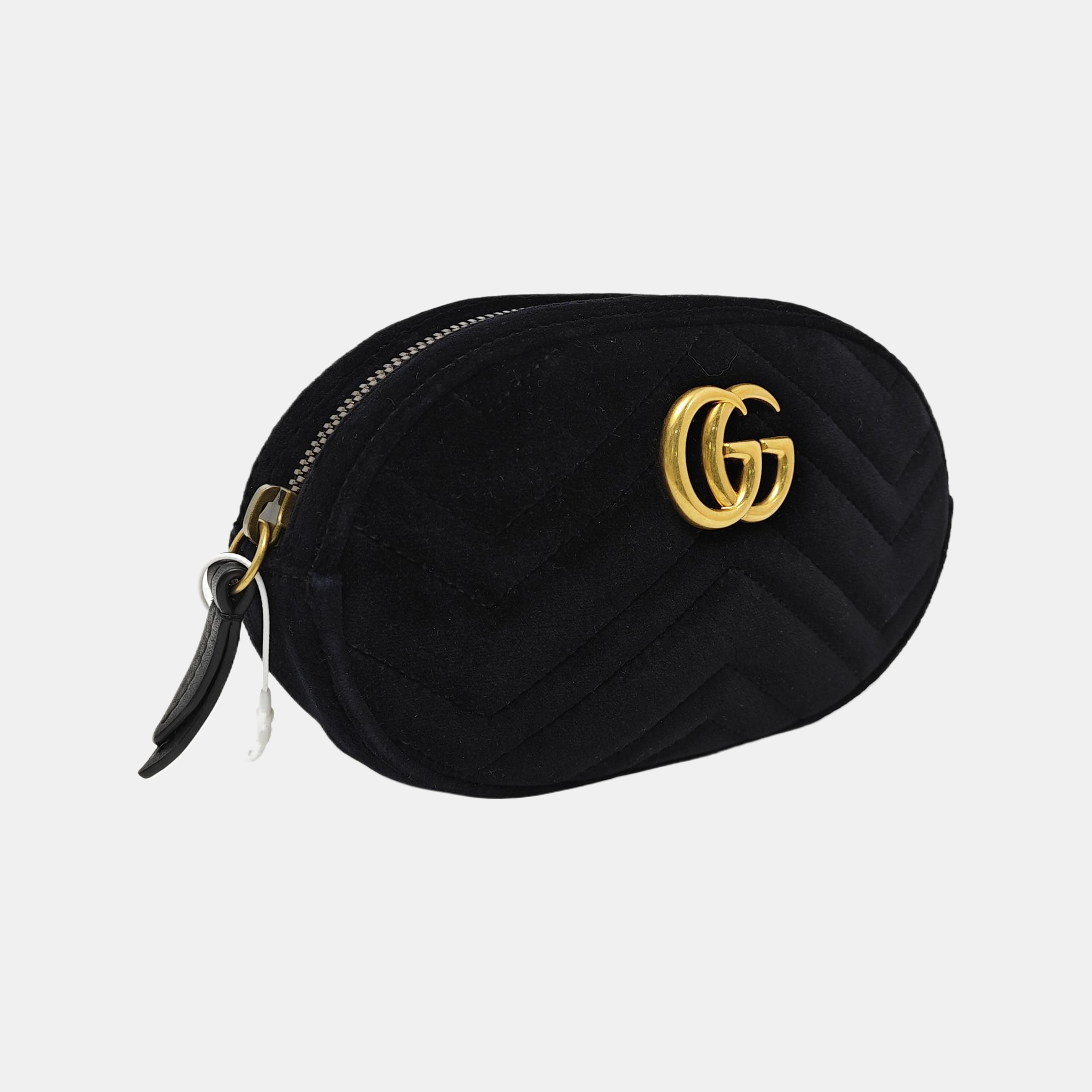 Authenticated pre-owned  GG Marmont Velvet Black - Belt Bag at Looply