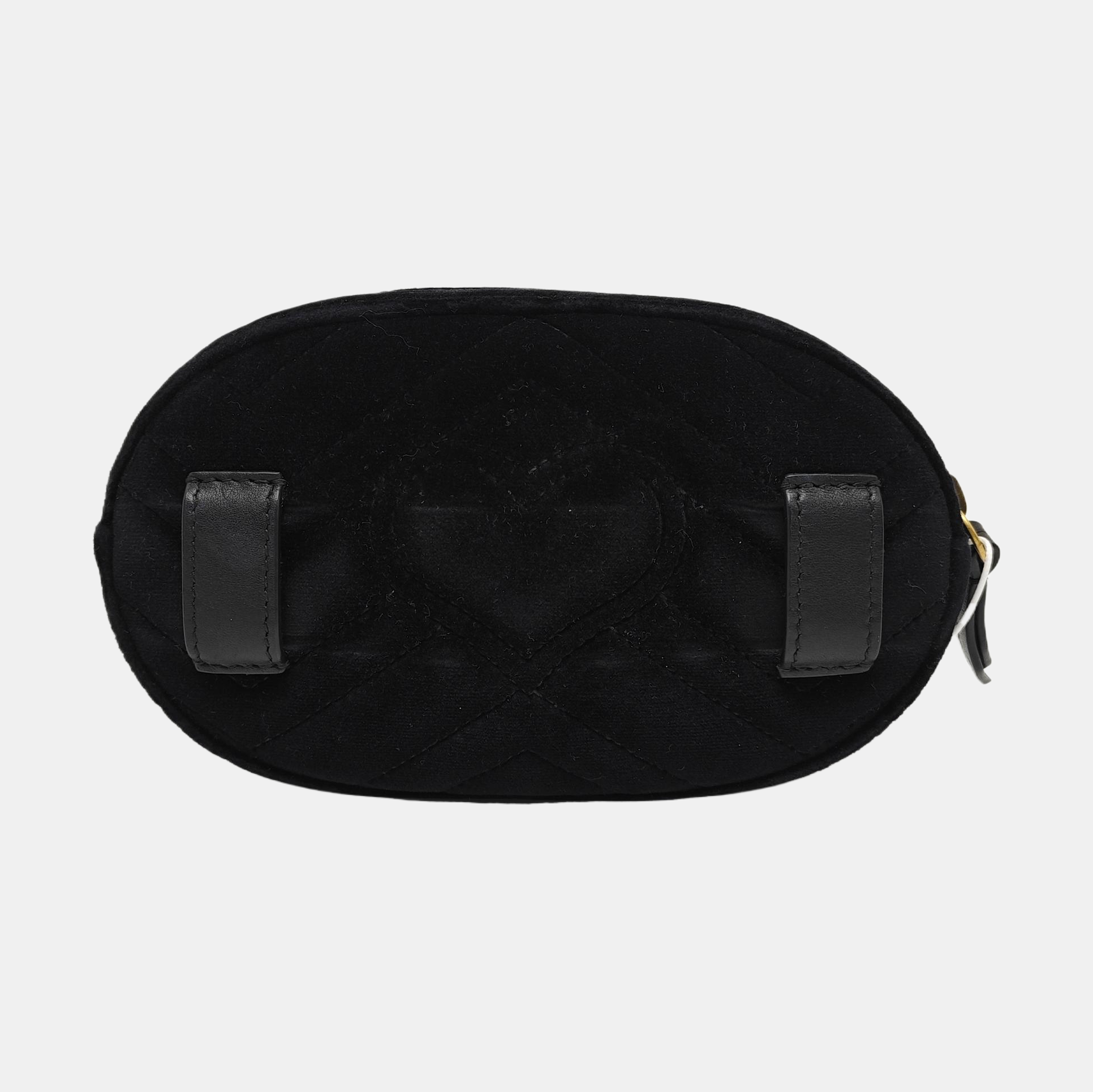 Authenticated pre-owned  GG Marmont Velvet Black - Belt Bag at Looply