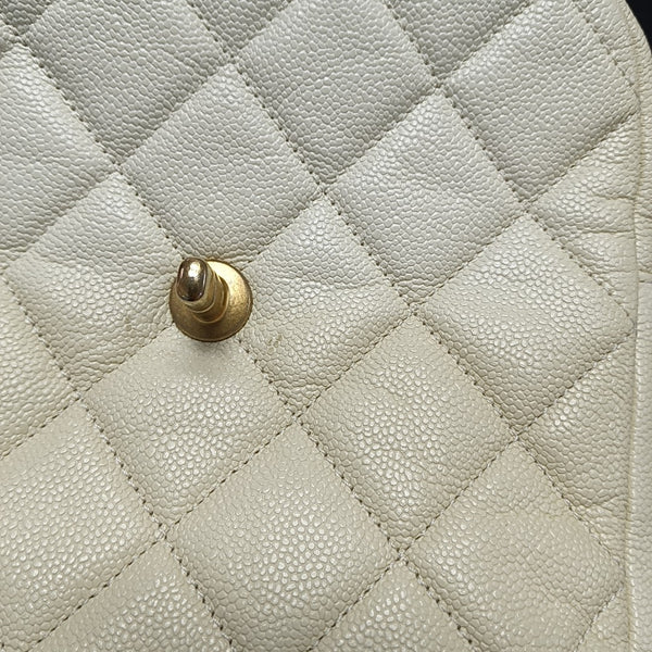 Quilted Grained Calfskin White