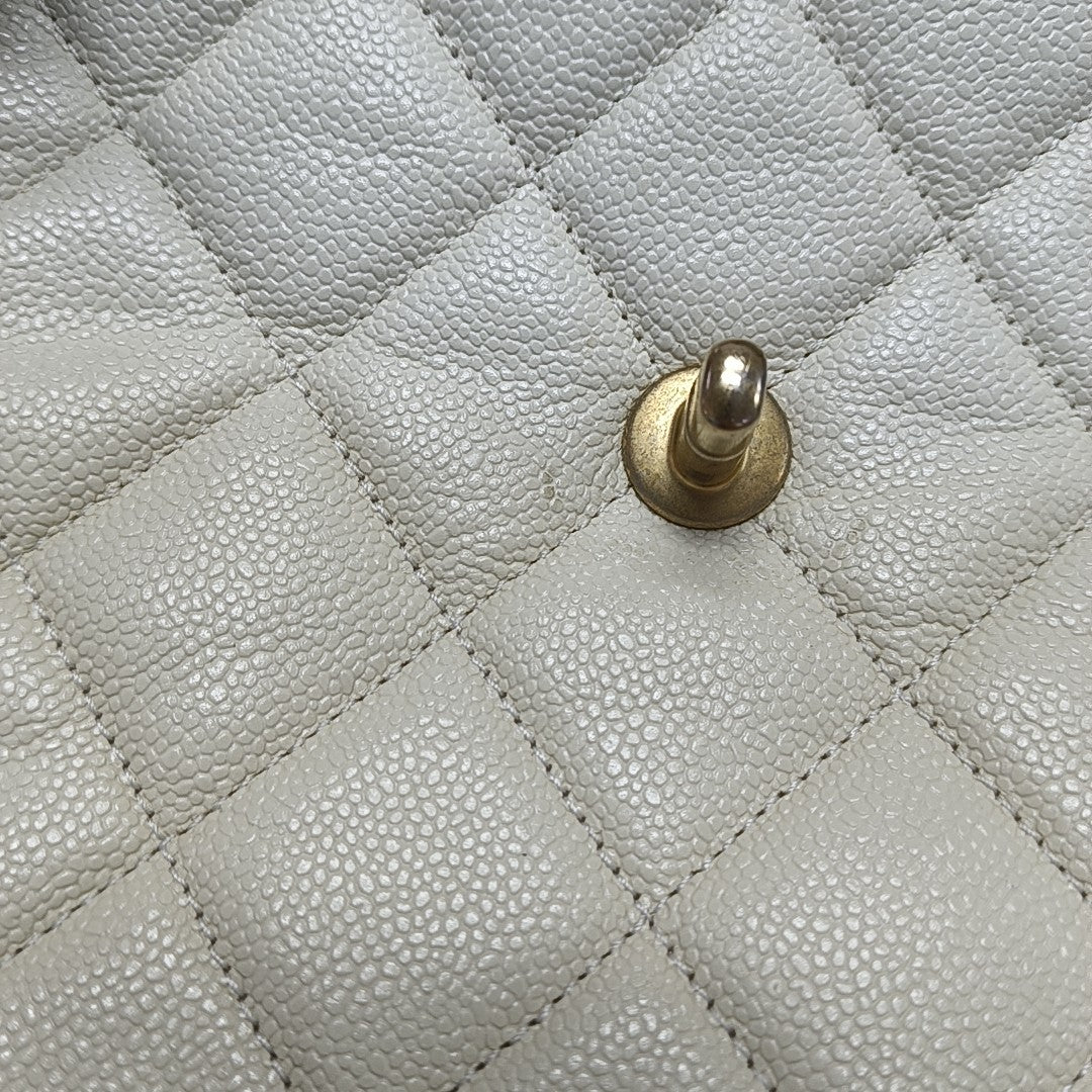 Quilted Grained Calfskin White