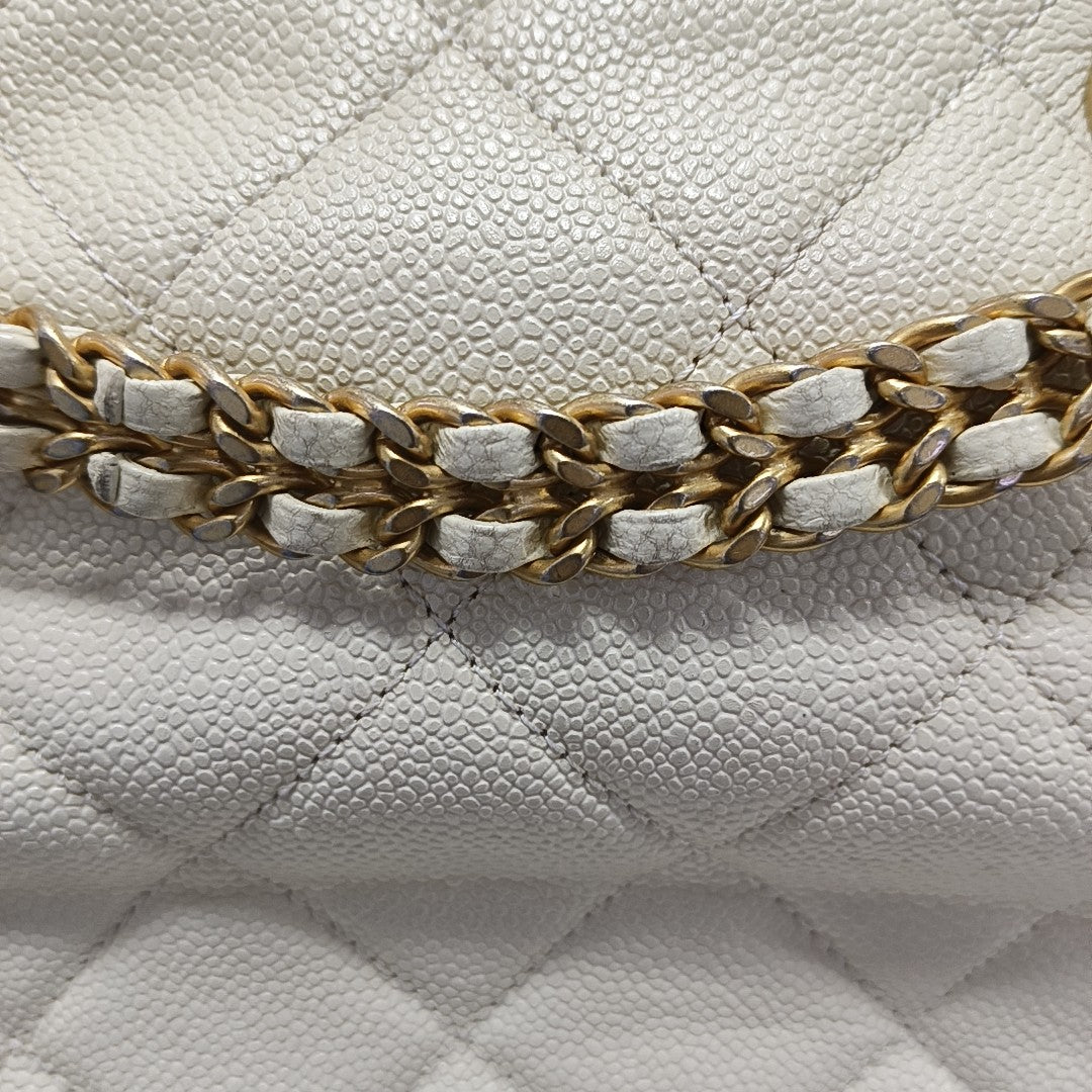 Quilted Grained Calfskin White