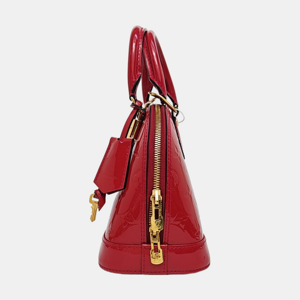 Authenticated pre-owned  Alma BB Monogram Patent Leather Red - Shoulder Bag at Looply