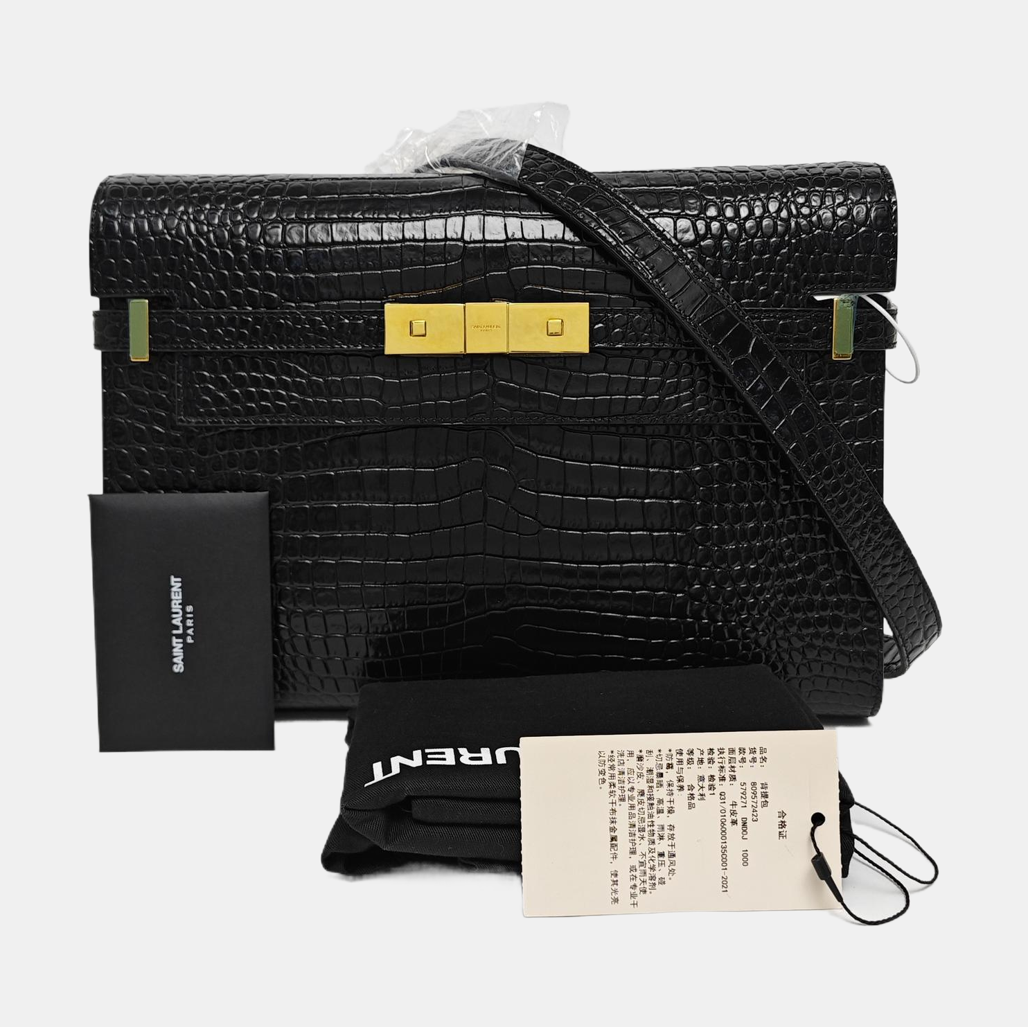 MANHATTAN Medium Calfskin Black