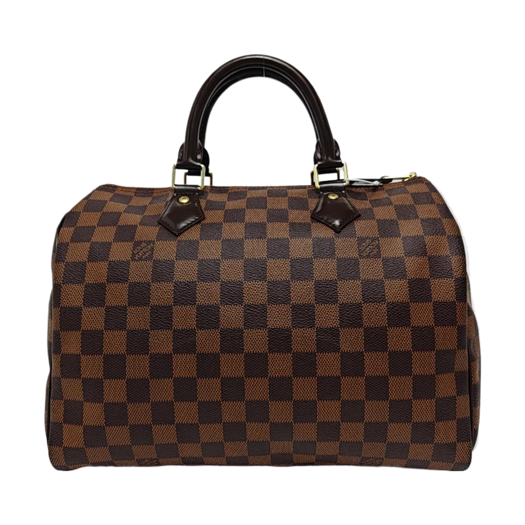 Authenticated pre-owned  Speedy 30 Damier Ebene Coated Canvas Brown - Top Handle Bag at Looply